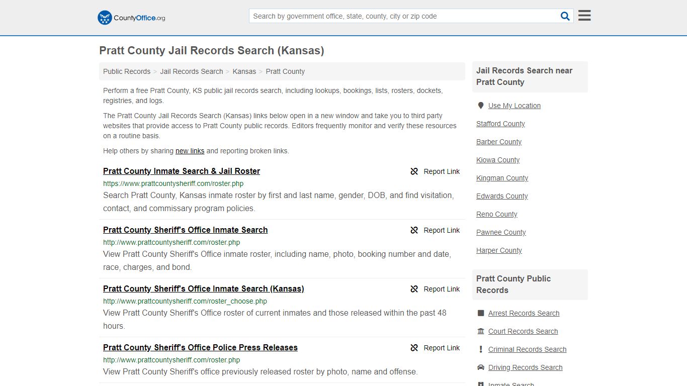 Jail Records Search - Pratt County, KS (Jail Rosters ...